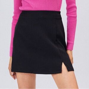 Cider Black Mini Pencil Skirt with Slit